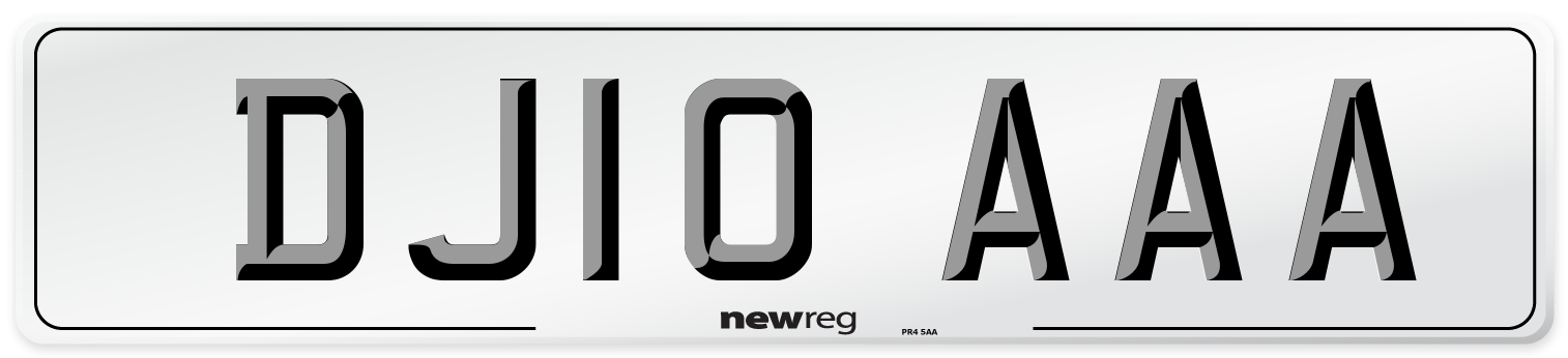 DJ10 AAA Number Plate from New Reg